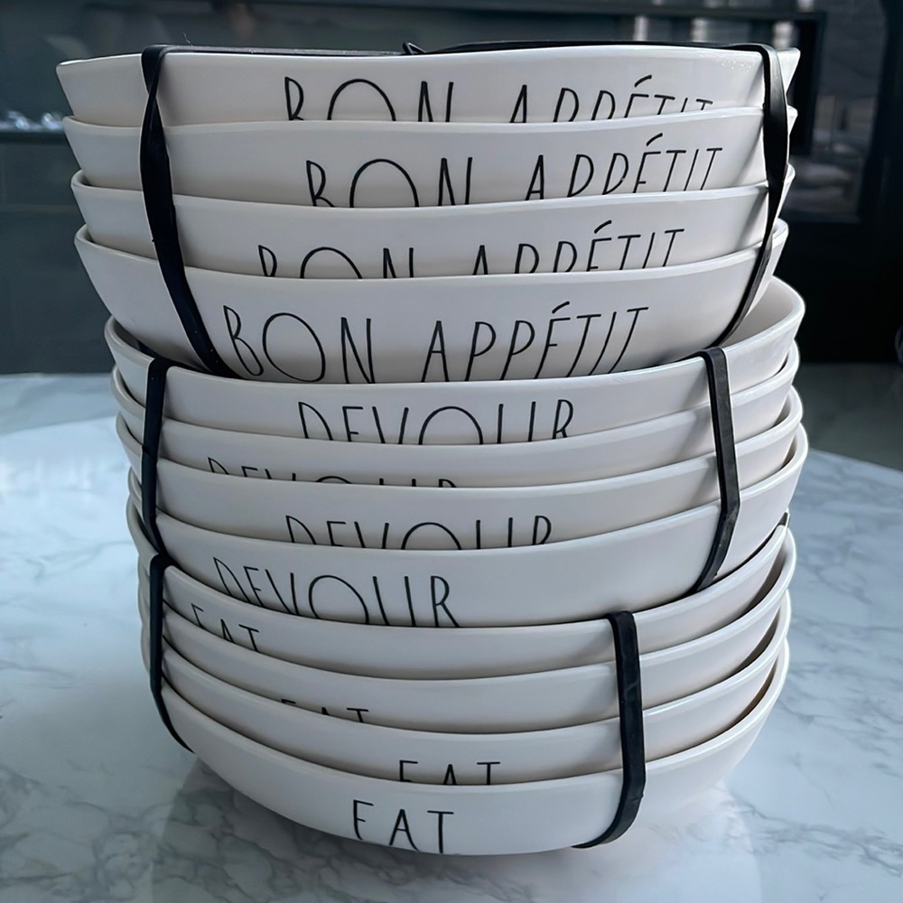 Rae Dunn melamine DINNER bowls